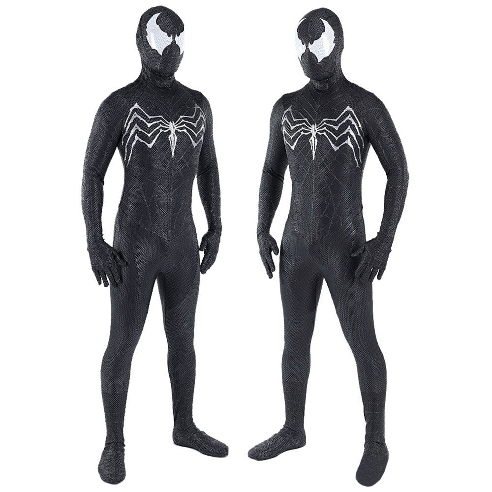 black venom spider man new jumpsuits cosplay costume kids adult halloween bodysuit