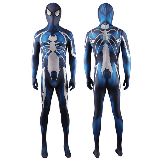 Spider-Man Venom Symbiote Blue Jumpsuits Costume Kids Adult Halloween Bodysuit - coscrew