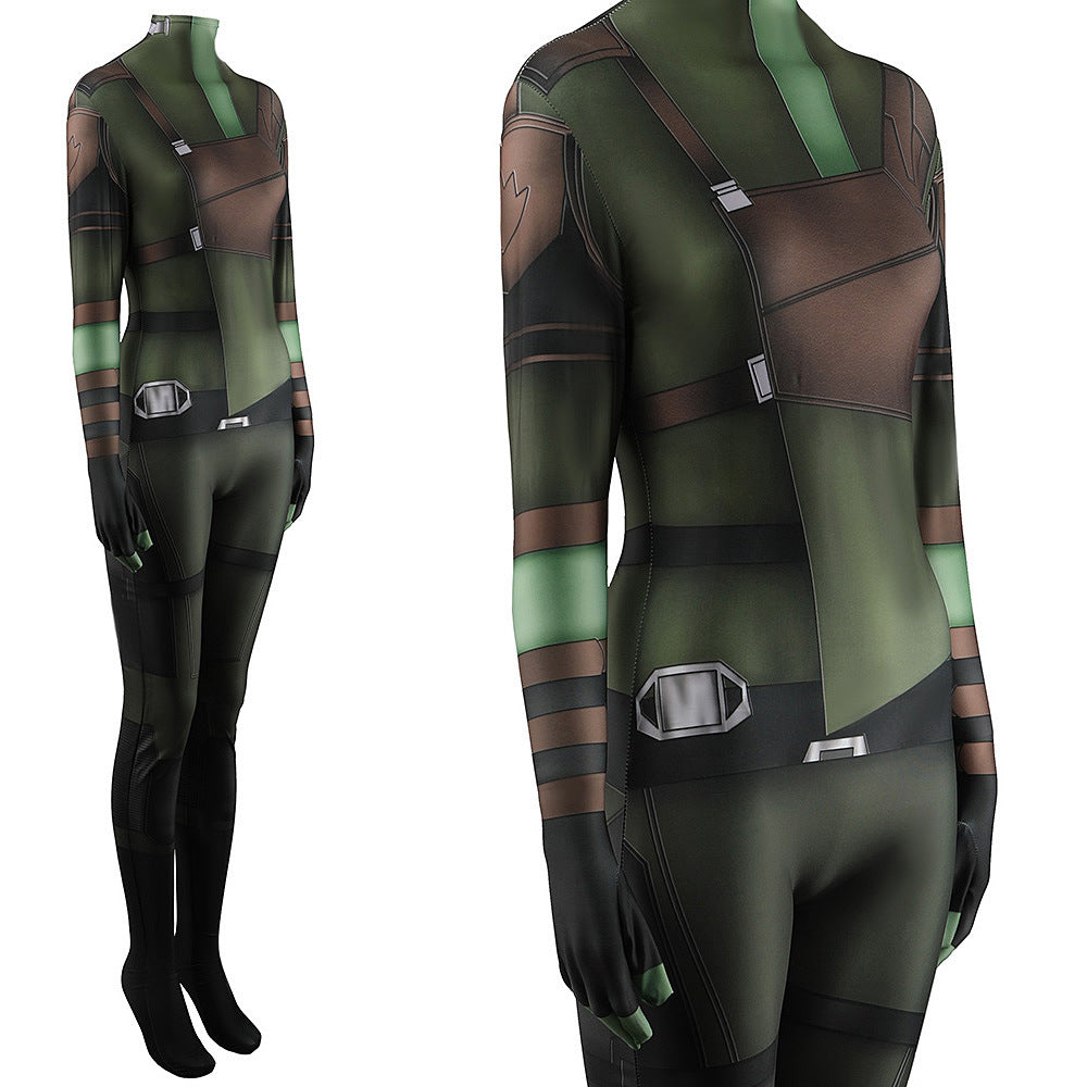 guardians of the galaxy 3 gamora jumpsuits costume kids adult halloween bodysuit
