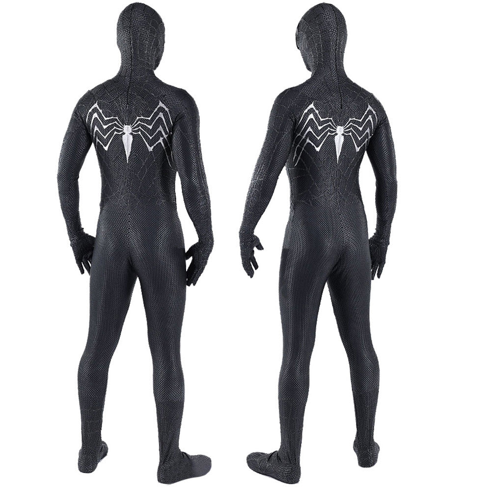 black venom spider man new jumpsuits cosplay costume kids adult halloween bodysuit