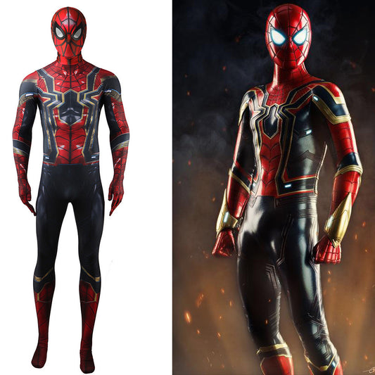 Iron Spiderman Jumpsuits Cosplay Costume Kids Adult Halloween Bodysuit - coscrew