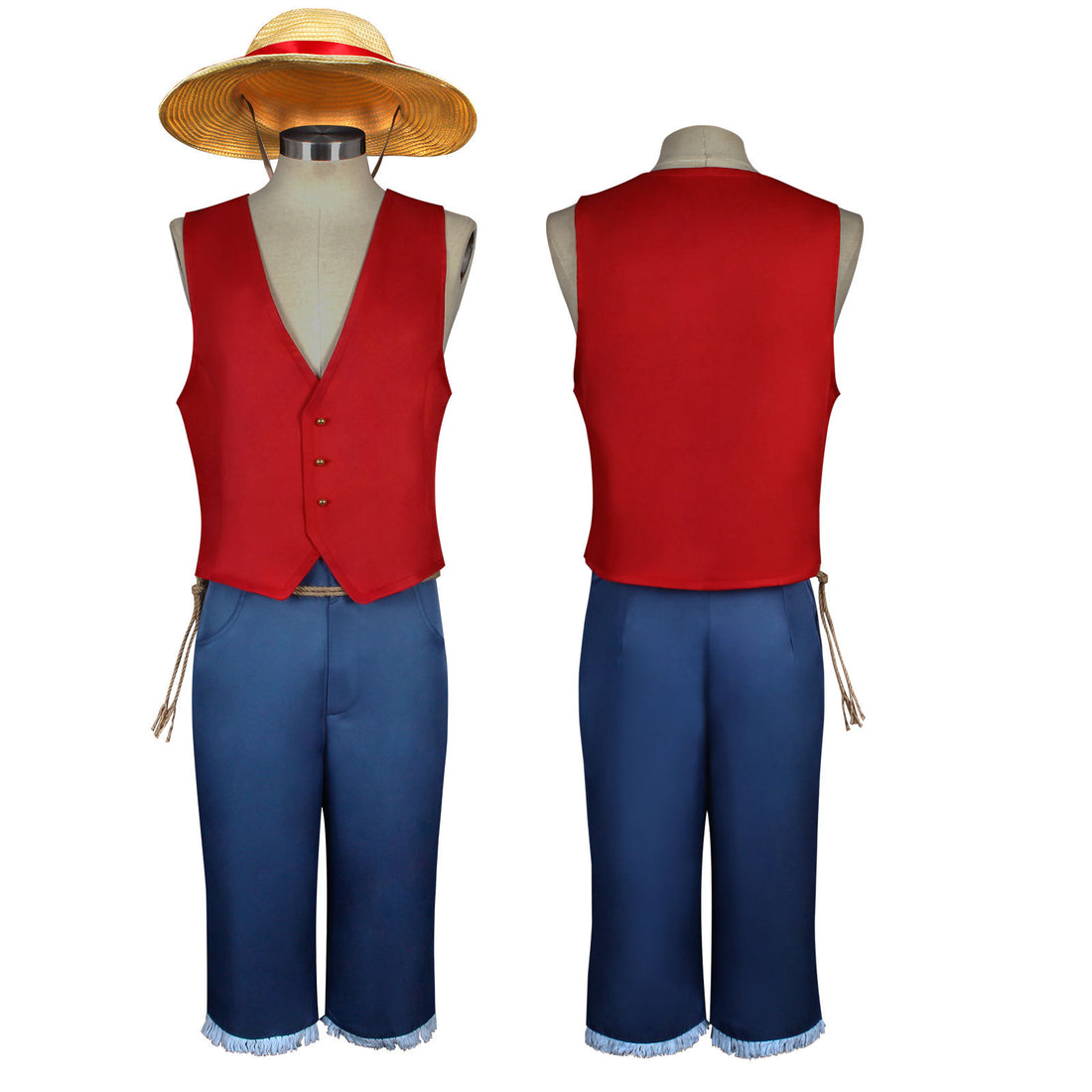 Anime Navigation Film Monkey D. Luffy Red Vest Cosplay Costumes