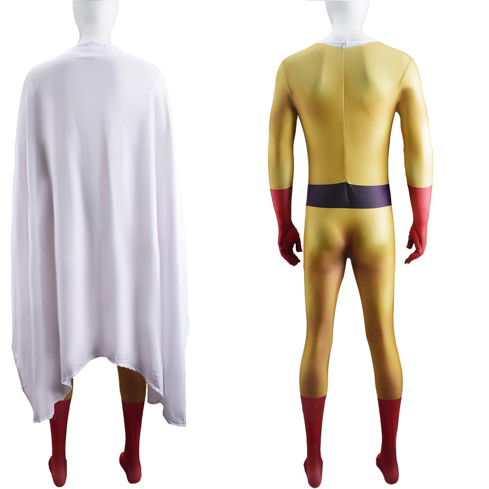 one punch man saitama jumpsuits cosplay costume kids adult halloween bodysuit