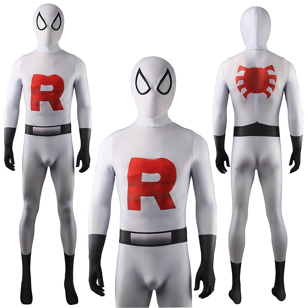 Team Rocket Spider-Man Jumpsuits Cosplay Costume Kids Adult Halloween Bodysuit - coscrew