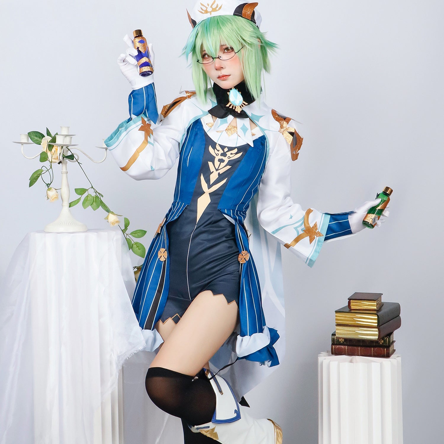 Genshin Impact Sucrose Knights of Favonius Full Set Cosplay Costume