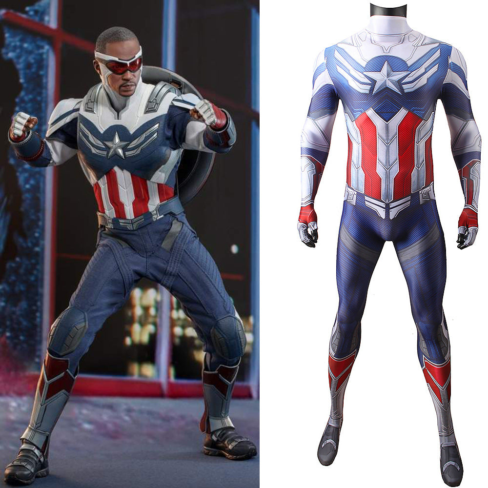 falcon captain america sam wilson jumpsuits costume kids adult halloween bodysuit
