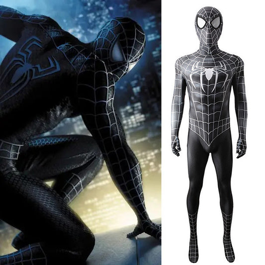 upgraded black venom spider man jumpsuits costume kids adult halloween bodysuit