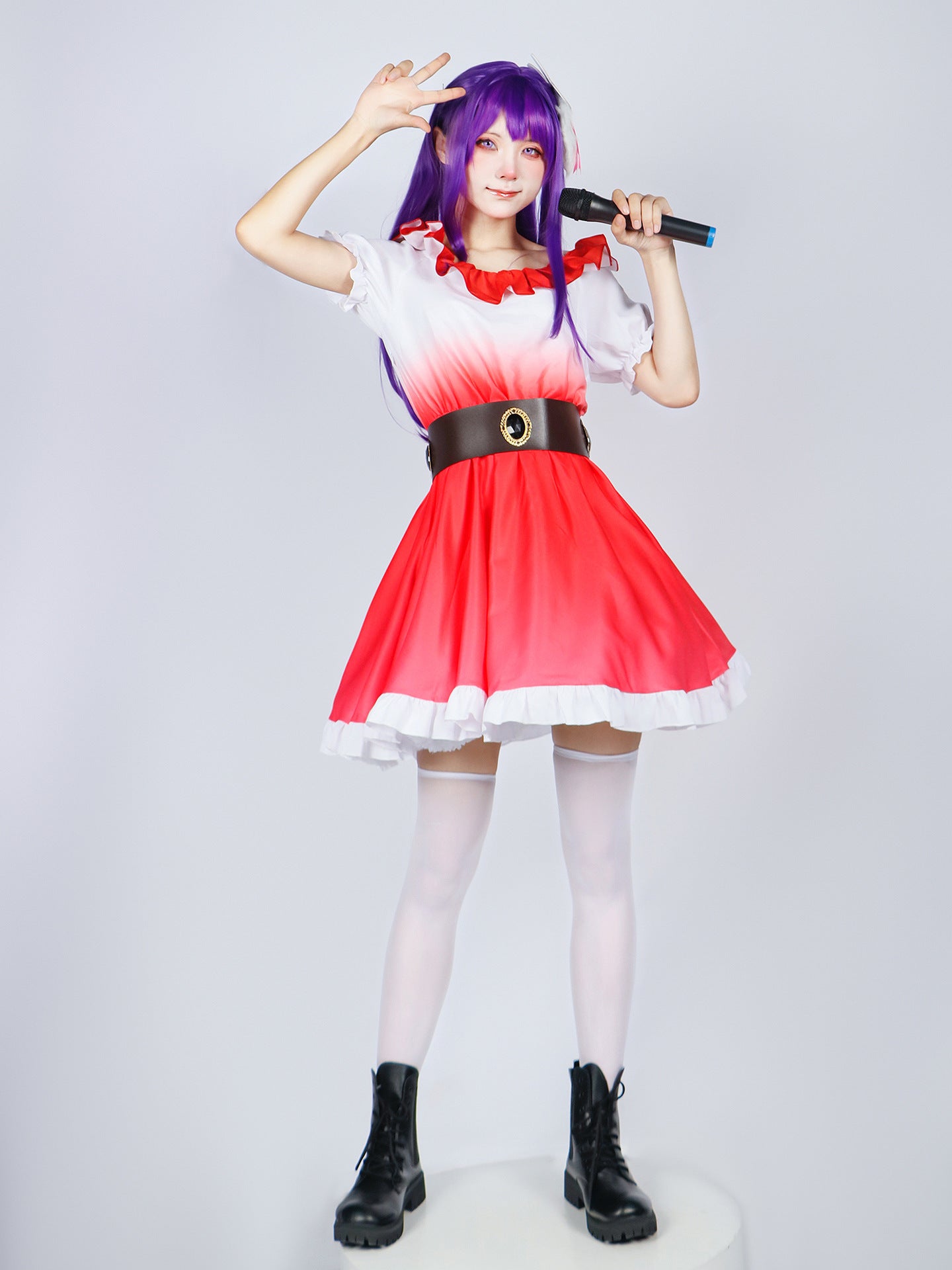 Oshi no Ko Hoshino Ai Red Dress Full Set Cosplay Costume