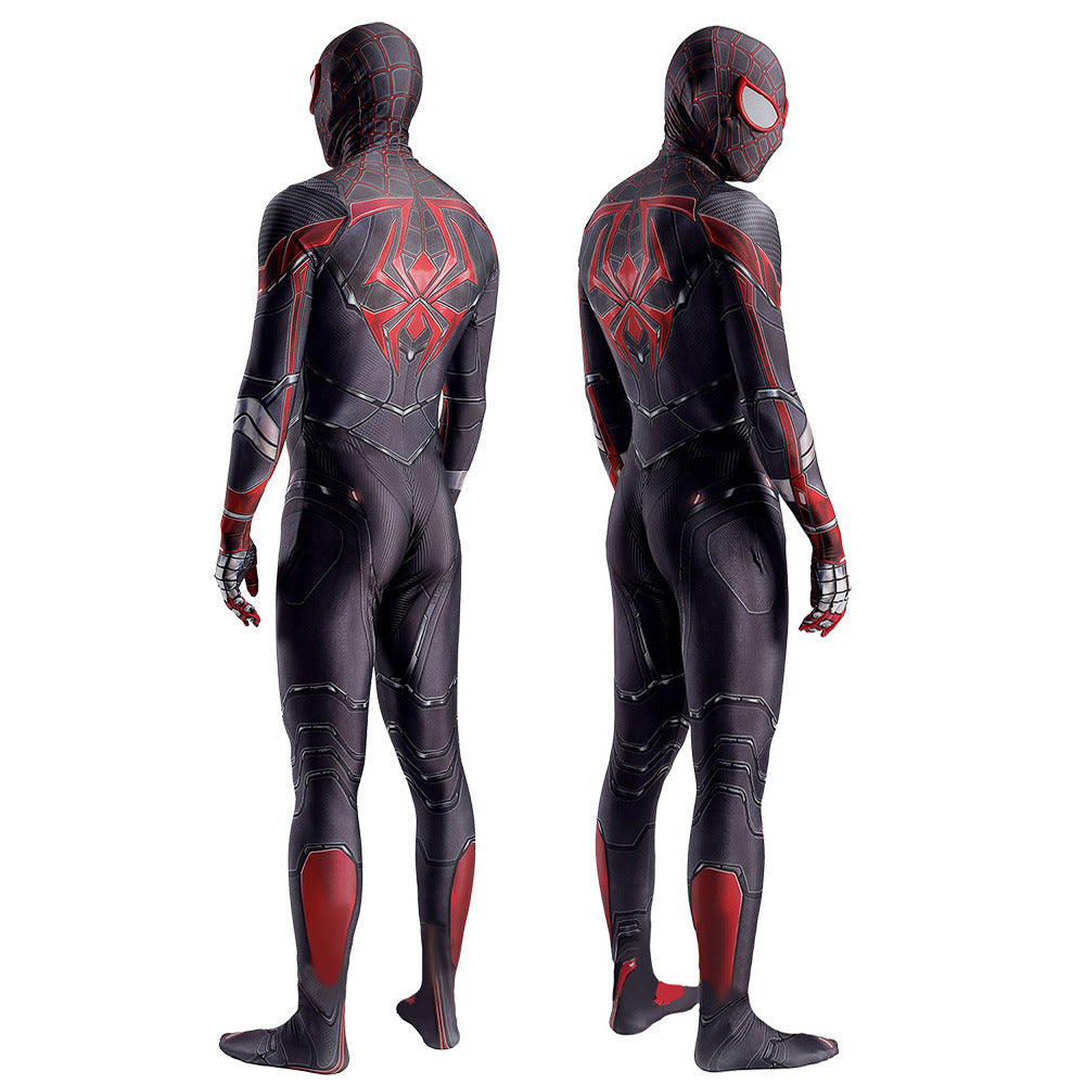 miles morales spider man advanced tech suit jumpsuits costume kids adult bodysuit