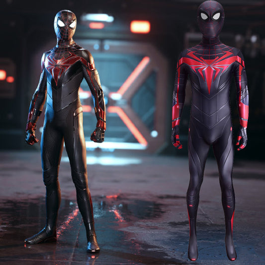 2021 miles morales spider man jumpsuits cosplay costume kids adult halloween bodysuit