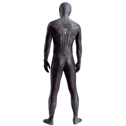 black amazing spider man jumpsuits cosplay costume kids adult halloween bodysuit