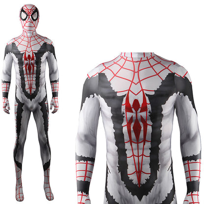 Comic White Spiderman Jumpsuits Cosplay Costume Kids Adult Halloween Bodysuit - coscrew