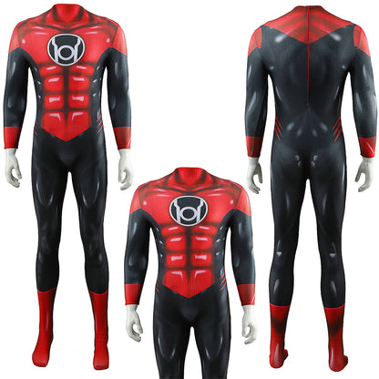 Red Lantern Corps Jumpsuits Cosplay Costume Kids Adult Halloween Bodysuit - coscrew