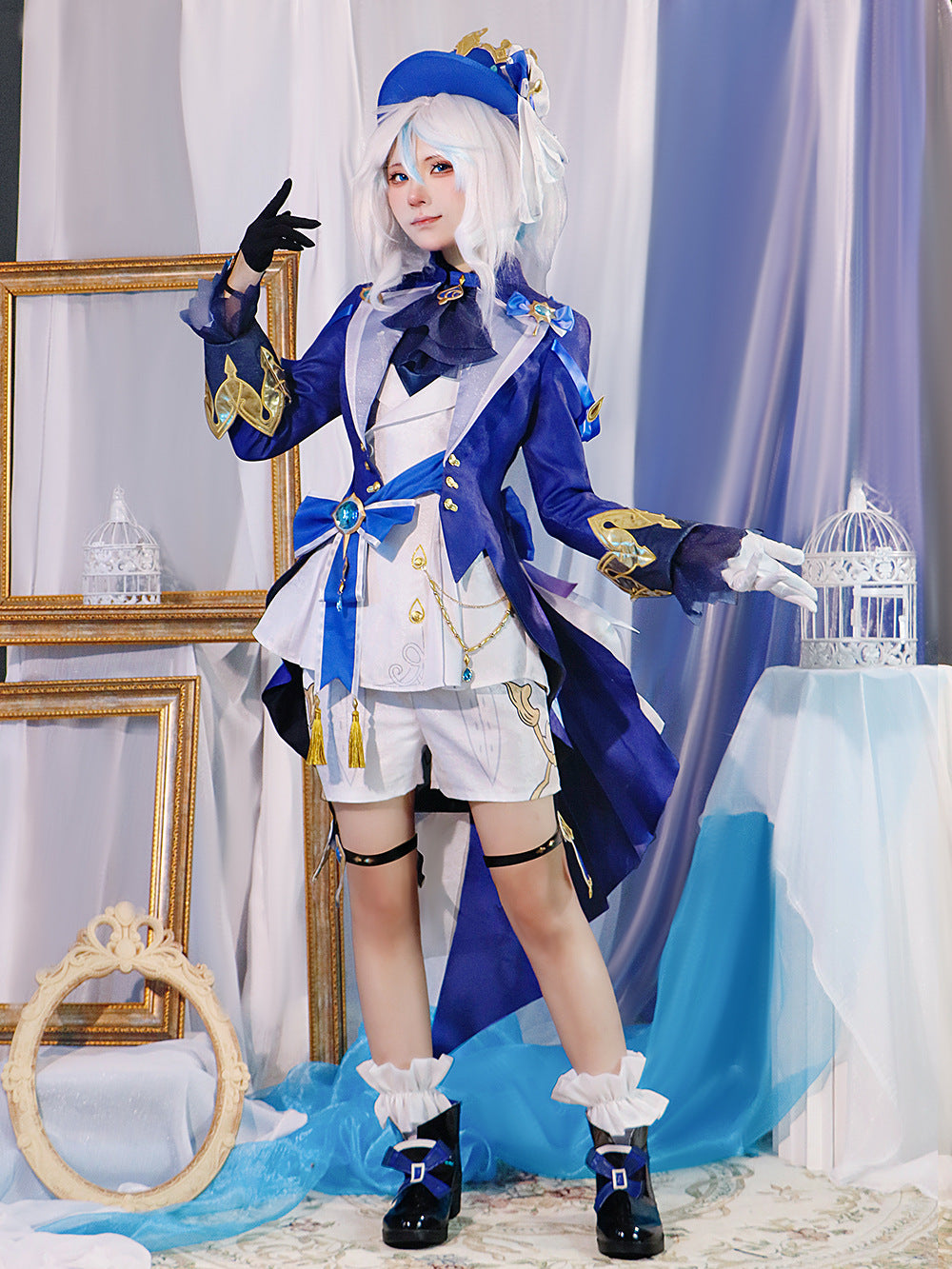 Genshin Impact White Furina Focalors Full Set Cosplay Costume