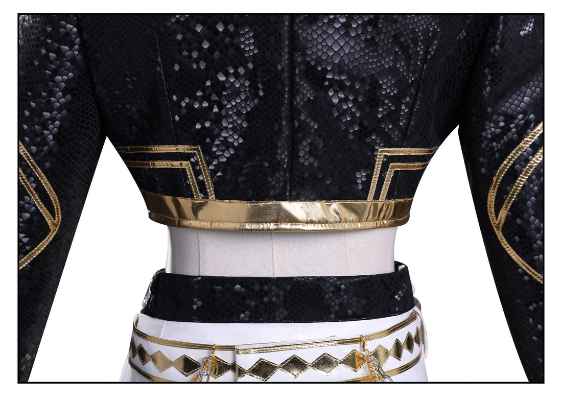 KPop Demon Hunters Zoey Black Gold Outfit Adult Kids Cosplay Costumes