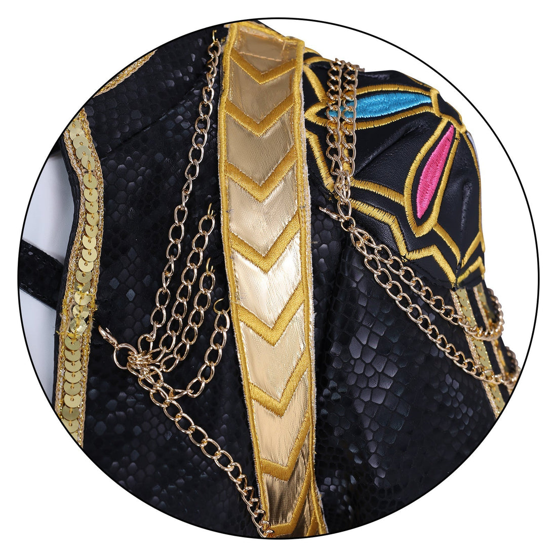 KPop Demon Hunters Rumi Black Gold Outfit Adult Kids Cosplay Costumes