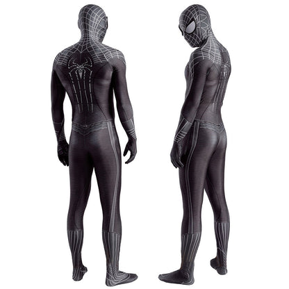 black amazing spider man jumpsuits cosplay costume kids adult halloween bodysuit