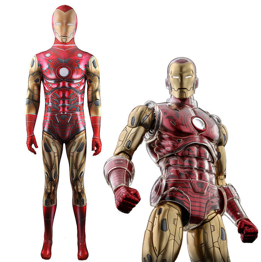 Comics Iron Man Red Jumpsuits Cosplay Costume Kids Adult Halloween Bodysuit - coscrew