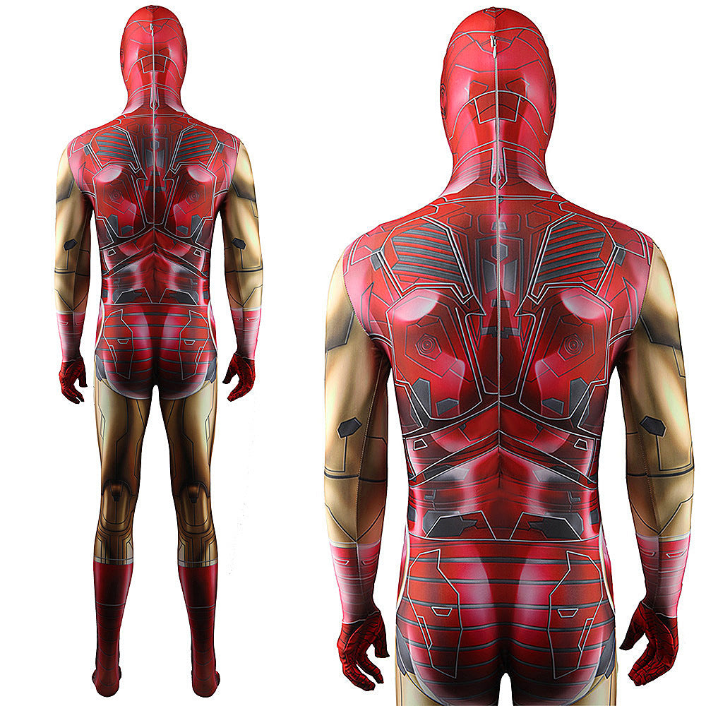 Comics Iron Man Red Jumpsuits Cosplay Costume Kids Adult Halloween Bodysuit - coscrew