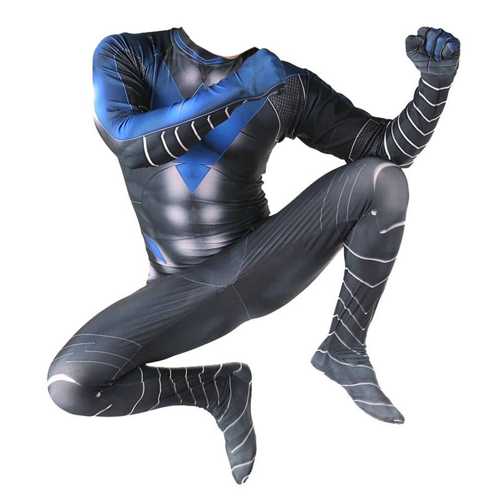 comics hero batman nightwing jumpsuits cosplay costume kids adult halloween bodysuit
