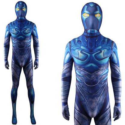 blue beetle jaime reyes blue jumpsuits costume kids adult halloween bodysuit
