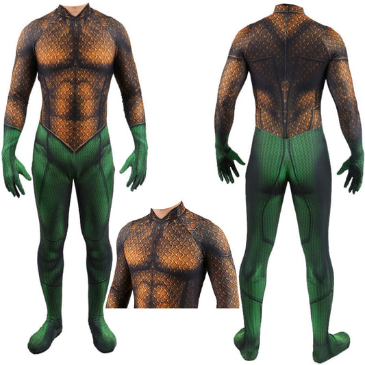 aquaman jumpsuits cosplay costume kids adult halloween bodysuit