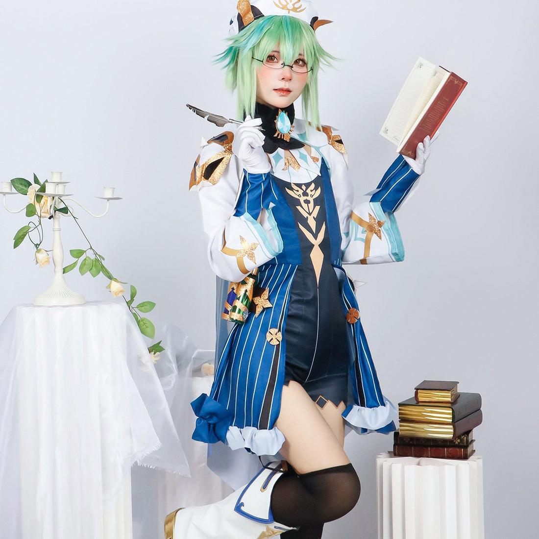 Genshin Impact Sucrose Knights of Favonius Full Set Cosplay Costume