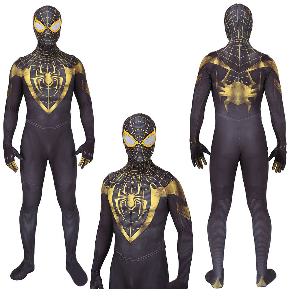 ps5 miles morales spider mans uptown pride suit jumpsuits kids adult halloween bodysuit