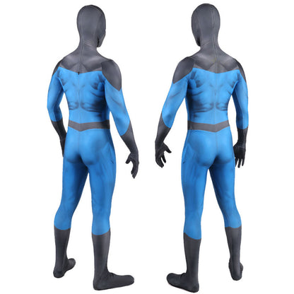 Fantastic 4 Blue Jumpsuits Cosplay Costume Kids Adult Halloween Bodysuit