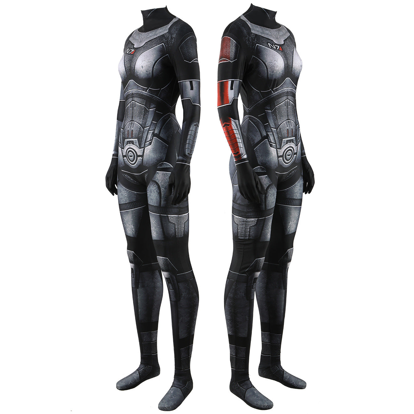 femshep shepard n7 armor jumpsuits cosplay costume kids adult halloween bodysuit