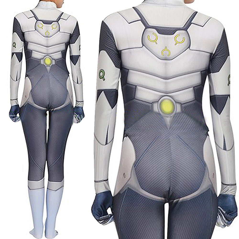 game genji girl overwatch female jumpsuits costume kids adult halloween bodysuit