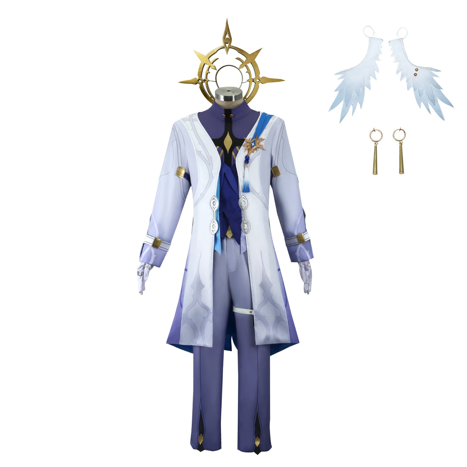 Honkai: Star Rail Sunday White Blue Outfit Carnival Cosplay Costumes