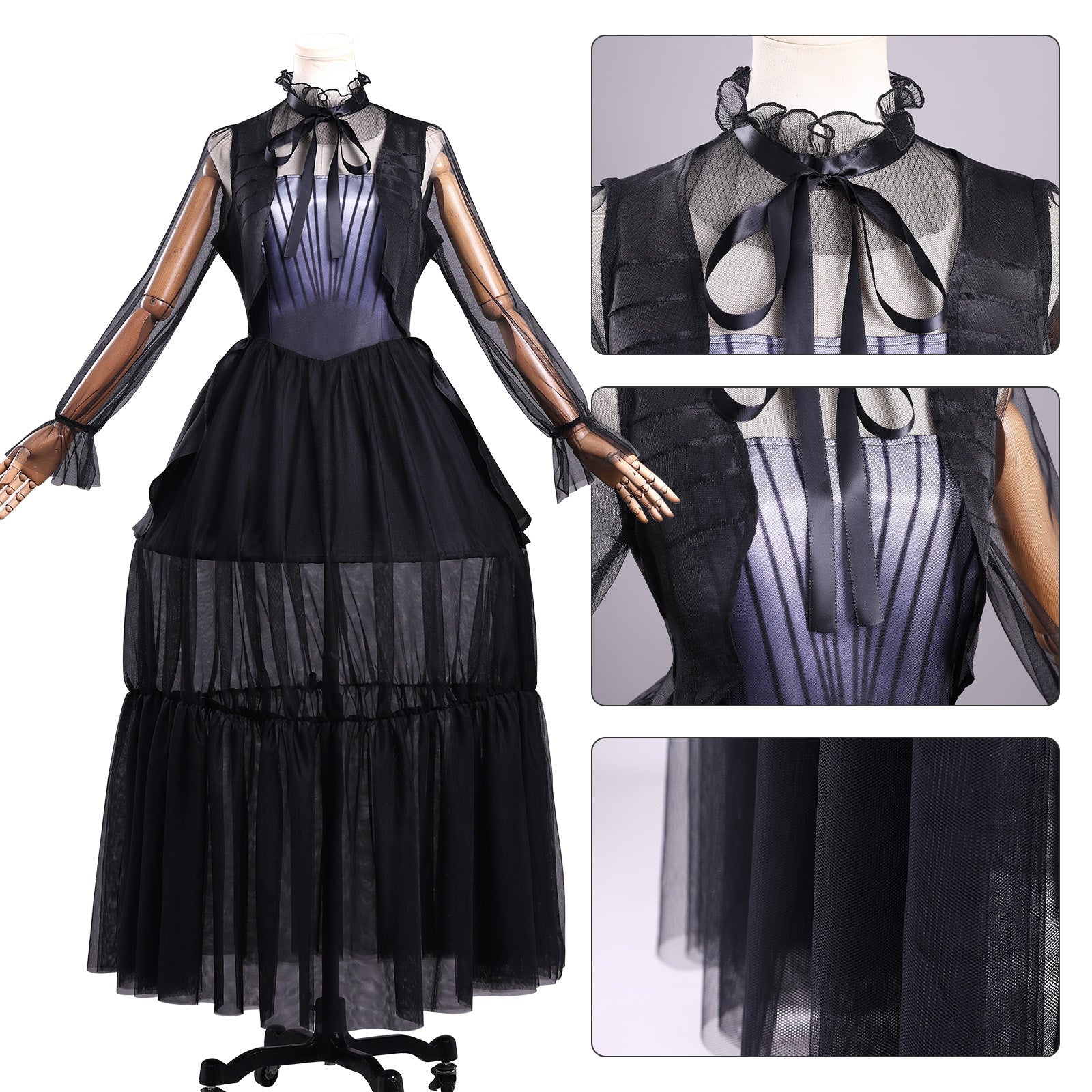 Wednesday Addams Season 2 Adult Kids Prom Dress Cosplay Costumes