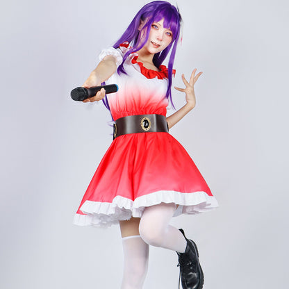 Oshi no Ko Hoshino Ai Red Dress Full Set Cosplay Costume