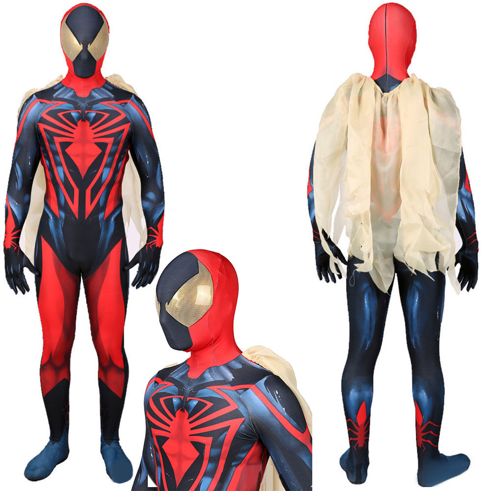 unlimited spider man jumpsuits with cloak costume kids adult halloween bodysuit