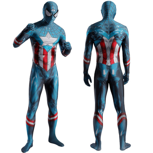 miles morales captain america spider man jumpsuits kids adult halloween bodysuit