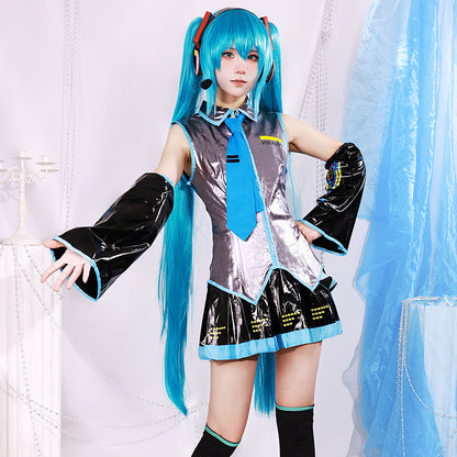 Hatsune Miku Patent Leather Official JK Adult Full Set Cosplay Costume