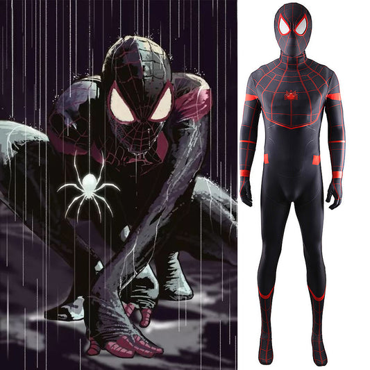 Miles Morales Homecoming Spider-man Jumpsuits Kids Adult Halloween Bodysuit - coscrew