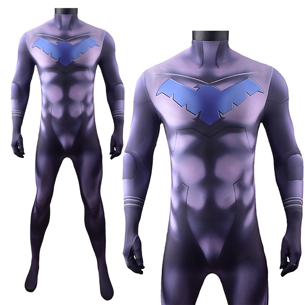 comic batman nightwing jumpsuits cosplay costume kids adult halloween bodysuit