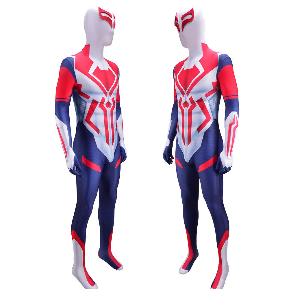 Spider-Man 2099 White Suit Jumpsuits Cosplay Costume Kids Adult Halloween Bodysuit