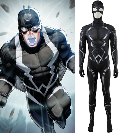 black bolt blackagar boltagon jumpsuits cosplay costume kids adult halloween bodysuit