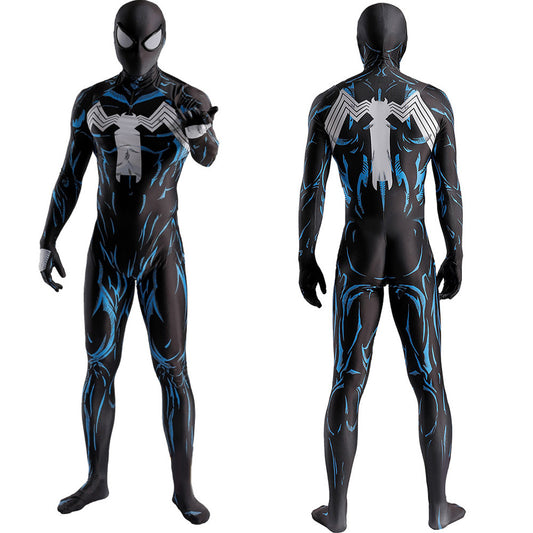 black venom symbiote spider man jumpsuits costume kids adult halloween bodysuit