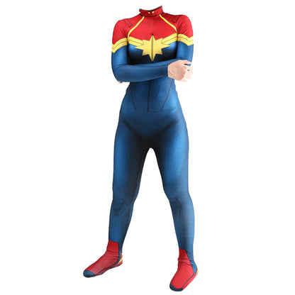 Captain Marvel New Jumpsuits Cosplay Costume Kids Adult Halloween Bodysuit