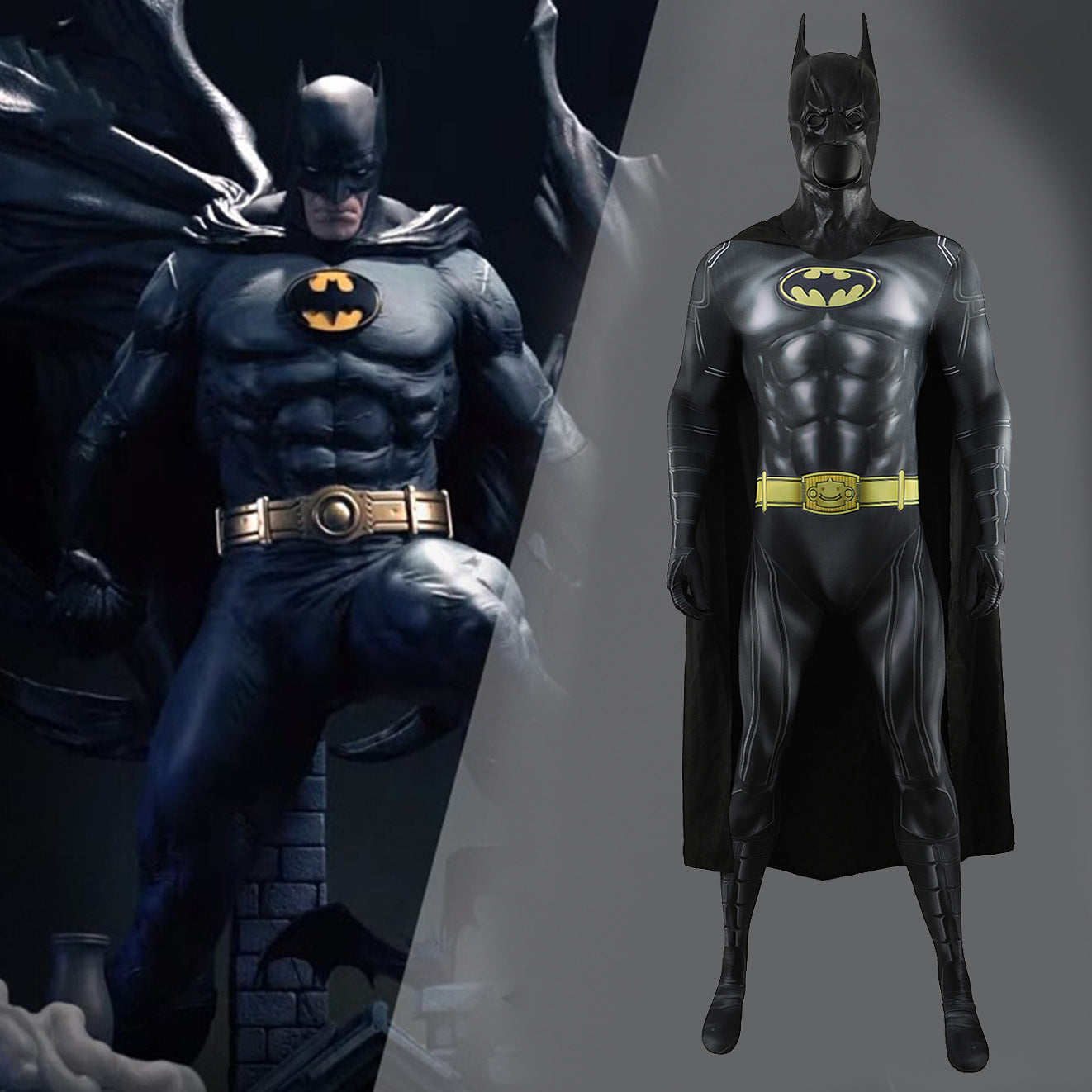 The Flash Batman Michael Keaton Jumpsuits Costume Kids Adult Halloween Bodysuit - coscrew