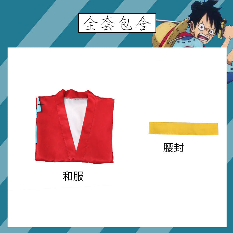 Anime Navigation Wano Country Monkey D. Luffy Kimono Cosplay Costumes