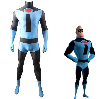 mr incredible blue jumpsuits cosplay costume kids adult halloween bodysuit