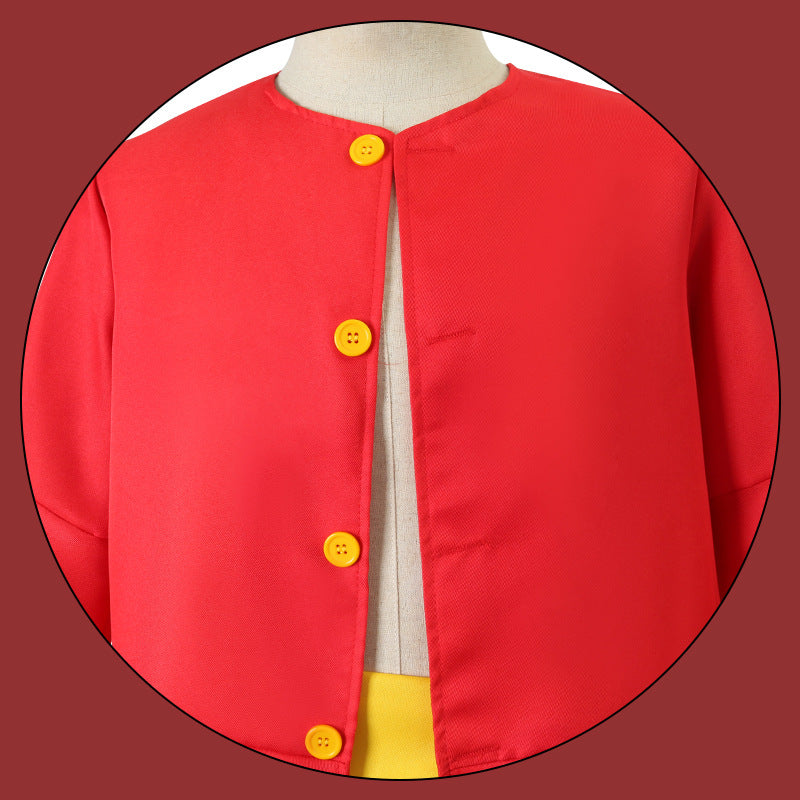 Anime Navigation Monkey D. Luffy Red Shirt Fullset Cosplay Costumes