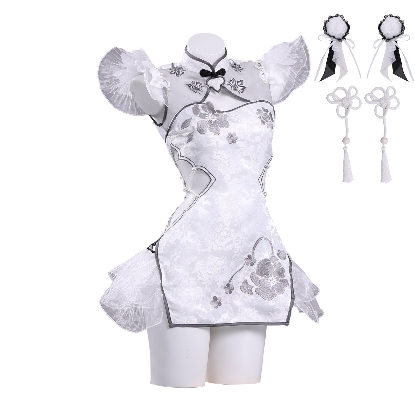 Naraka: Bladepoint Ziping Yin White Cheongsam Cosplay Costumes