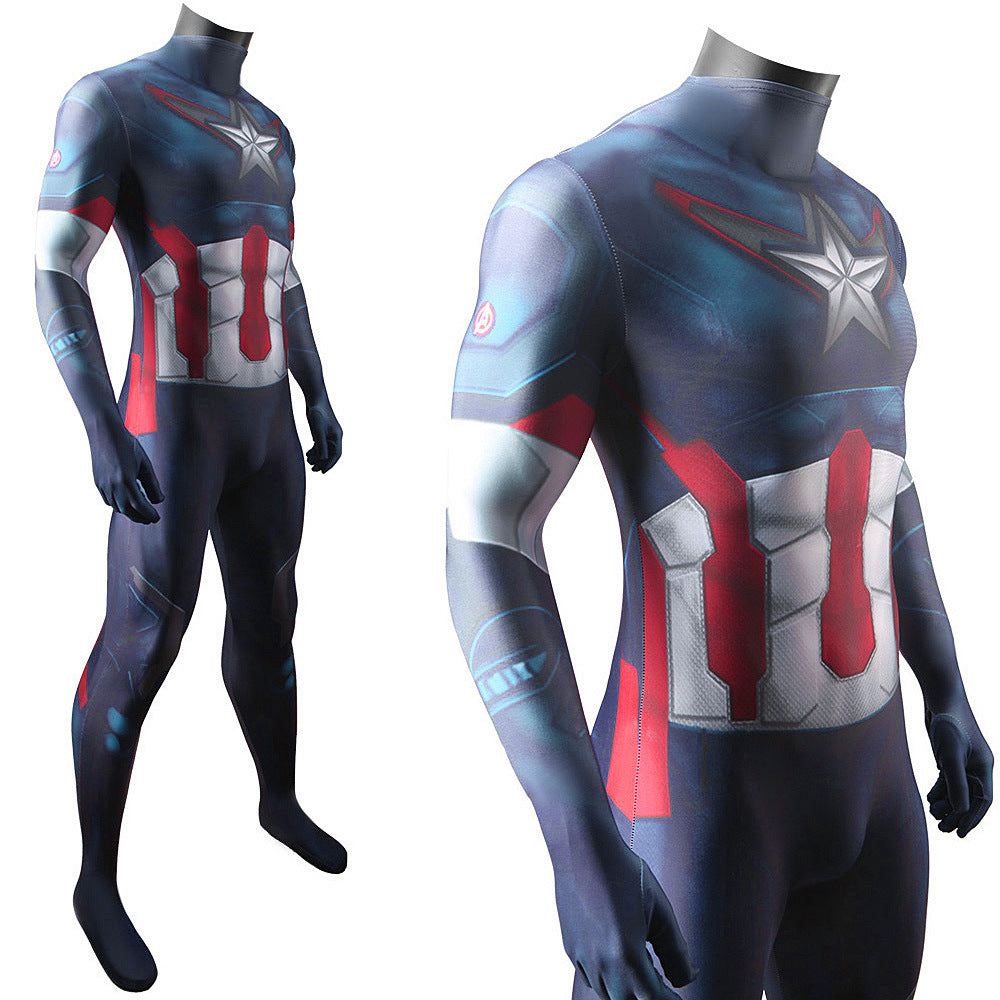 avengers captain america jumpsuits cosplay costume kids adult halloween bodysuit