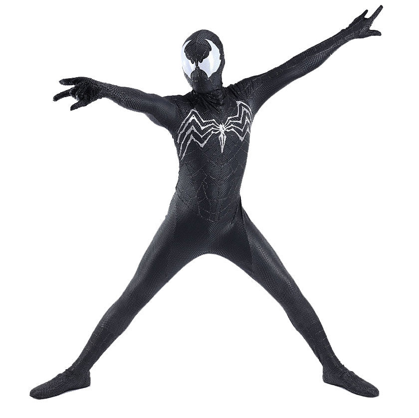 black venom spider man new jumpsuits cosplay costume kids adult halloween bodysuit